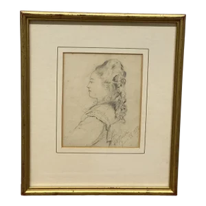 19th Century, American Pencil Drawing of Ann Eugene Dalton Circa 1888.