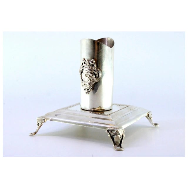 Silver Candleholder with Young Figure For Sale - Image 6 of 8