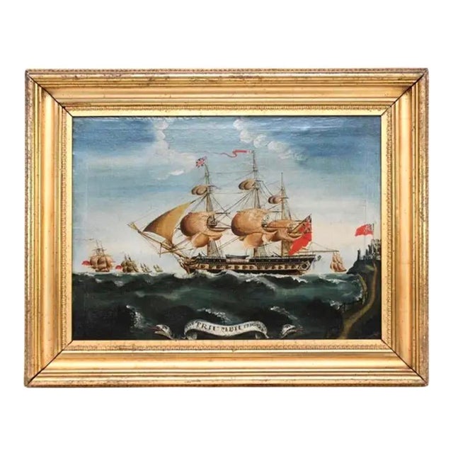 "The Triumph Frigate" Maritime Oil Painting For Sale