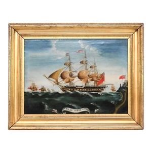 "The Triumph Frigate" Maritime Oil Painting