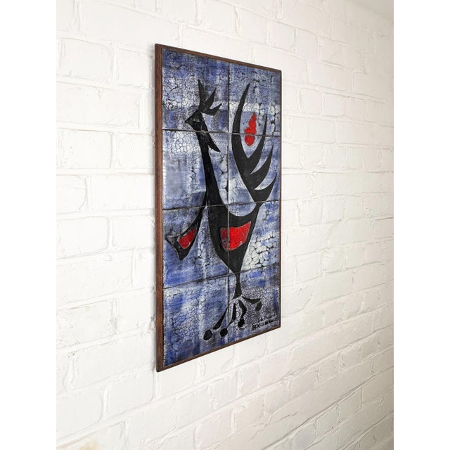 Wood Modernist Ceramic Wall Panel by J.G. Picard, Vallauris, France, 1960s For Sale - Image 7 of 13