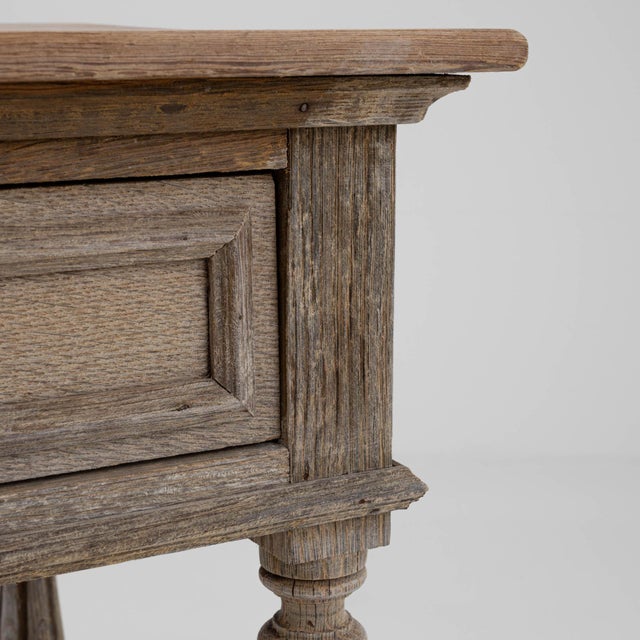1900s Belgian Bleached Oak Bedside Table For Sale - Image 11 of 18