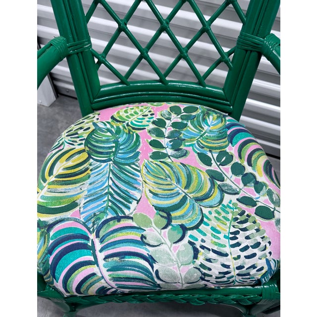 Mid 20th Century Green Bamboo Chairs - A Pair For Sale - Image 9 of 12