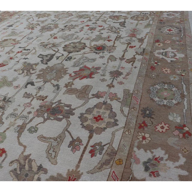 Over-Sized Oushak Turkish Rug With Large Scale Sub Geometric Design For Sale - Image 4 of 13