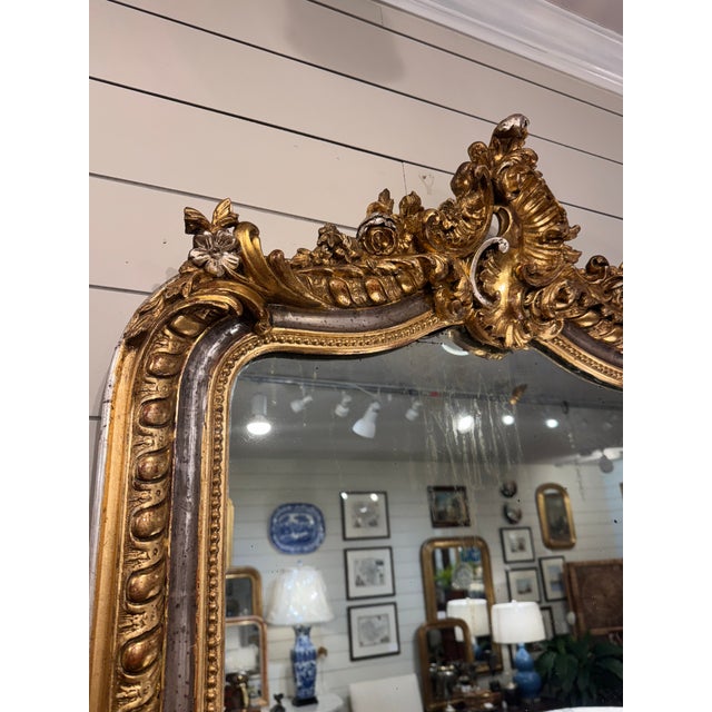 Late 19th Century Antique French Carved Gilt Wood Mirror For Sale - Image 5 of 10