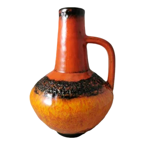 Fat Lava German Colored and Glazed Ceramic Pitcher