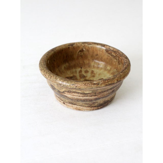 Brown Vintage Studio Pottery Bowl For Sale - Image 8 of 10