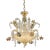 Transparent and Gold Floral Chandelier in Murano Glass by Simoeng For Sale