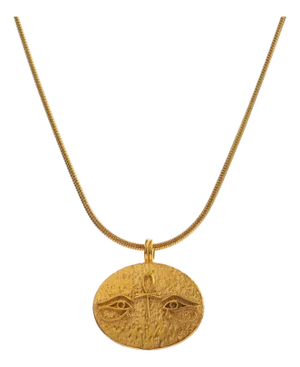 Eternal Vision Ankh Gold Medallion Necklace