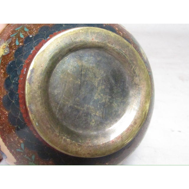 Japanese Cloisonné Urn on Stand For Sale - Image 10 of 12