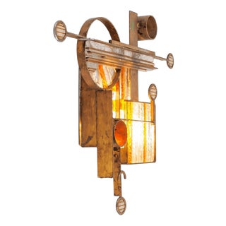 Brutalist Wall Sconce by Albano Poli for Poliarte, Italy, 1970s For Sale