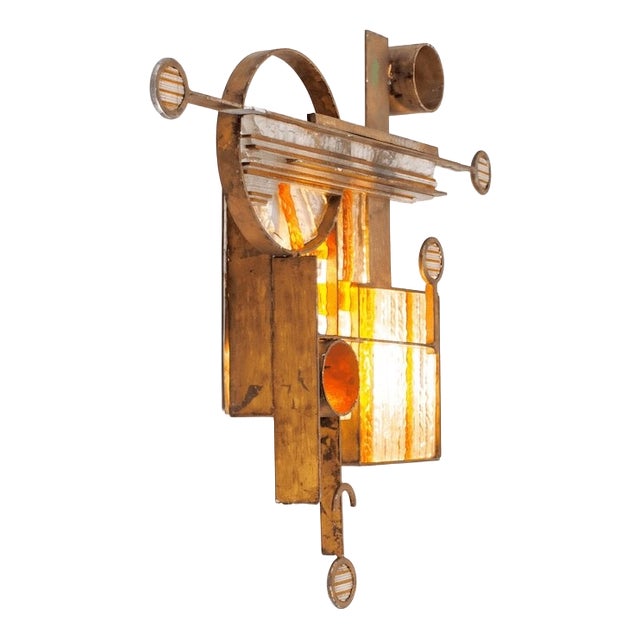 Brutalist Wall Sconce by Albano Poli for Poliarte, Italy, 1970s For Sale