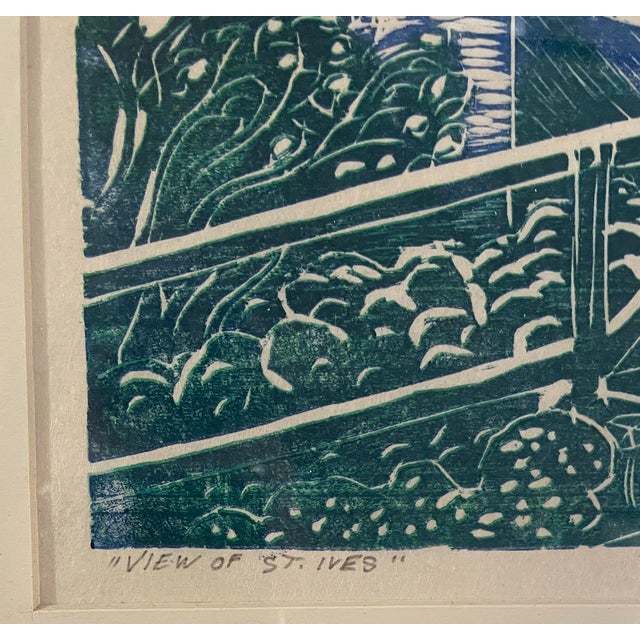 Coastal Steve Krauss St. Ives England Linocut - Framed For Sale - Image 3 of 5