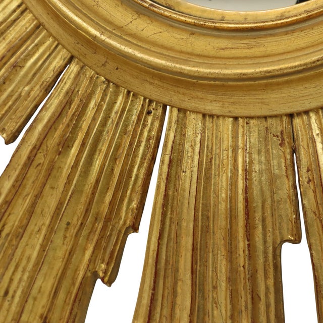 Deknudt Sunburst Sun Mirror in Gilded Wood, 1960s For Sale - Image 16 of 18