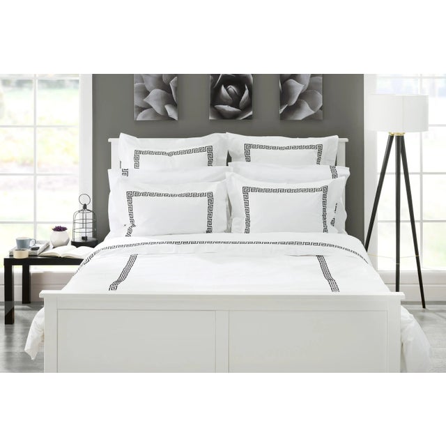 Greek Key Queen Duvet Cover, Charcoal