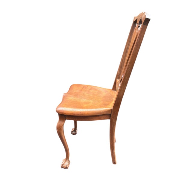 English Early 20th Century Robert Mitchell Furniture Co. Colonial Revival Mahogany Hall Chair For Sale - Image 3 of 10