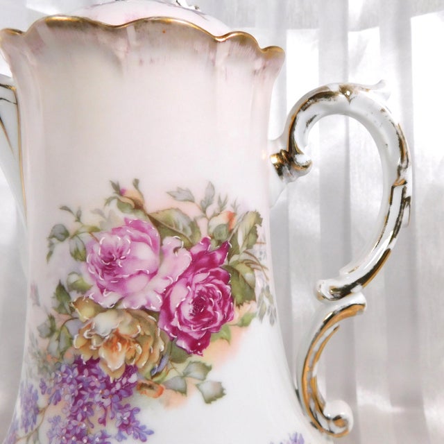 1920s 1920s Royal Bavarian Chocolate Pot With Floral Design For Sale - Image 5 of 12