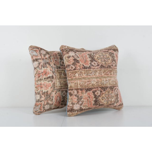 Handmade Turkish Rug Pillow Covers • Vintage Rug Decor Elevate your home decor with these exquisite 18'' x 18'' pillow...
