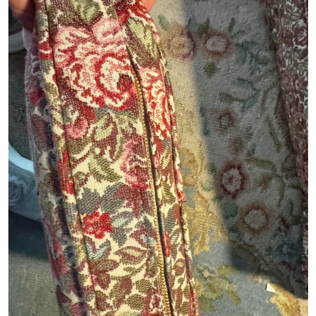 Vintage Floral Tufted Rocking Chair & Matching Ottoman With Nailhead Trim For Sale - Image 10 of 12