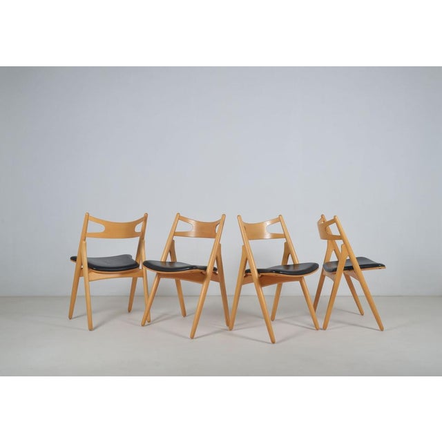 Mid-Century Modern CH-29 Sawbuck Chairs by Hans Wegner for Carl Hansen & Son, Set of 4 For Sale - Image 3 of 10