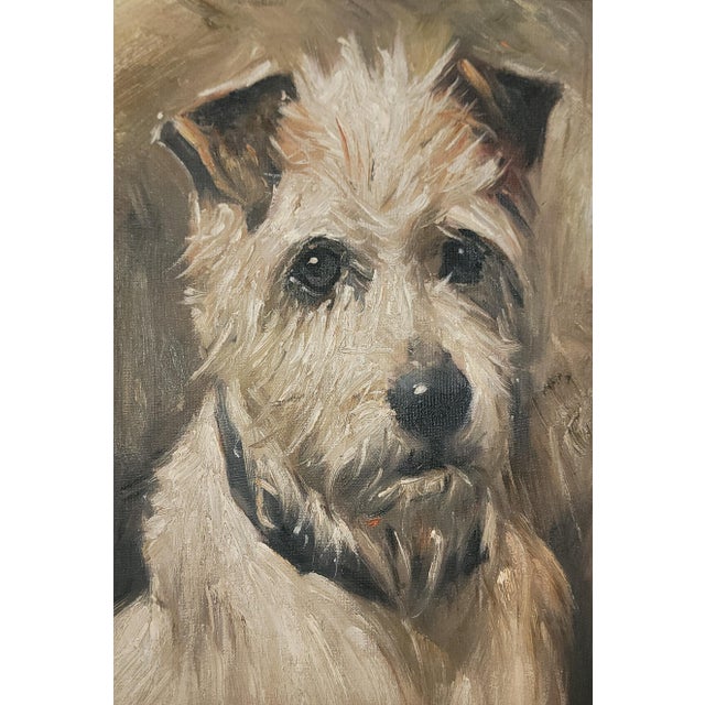 Wonderful terrier Oil painting. Hand painted by one of the London School of Art students. An amazing portrait.