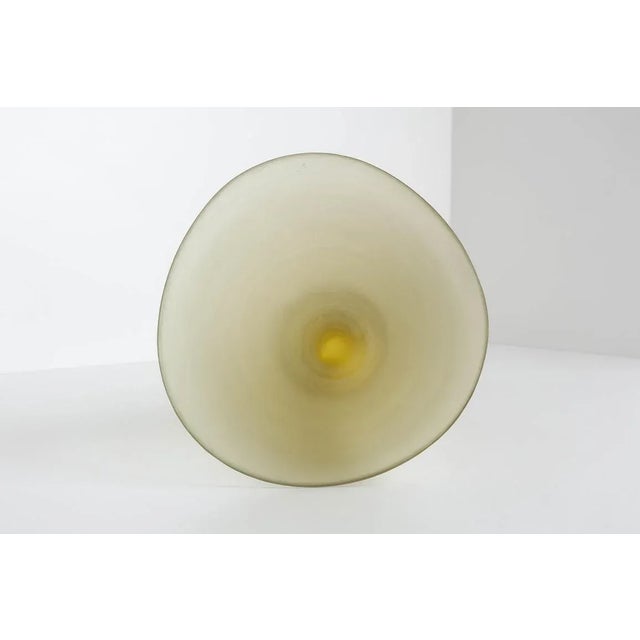 Canary Yellow 1960s Tobia Scarpa Battuto Vase for Venini For Sale - Image 8 of 11