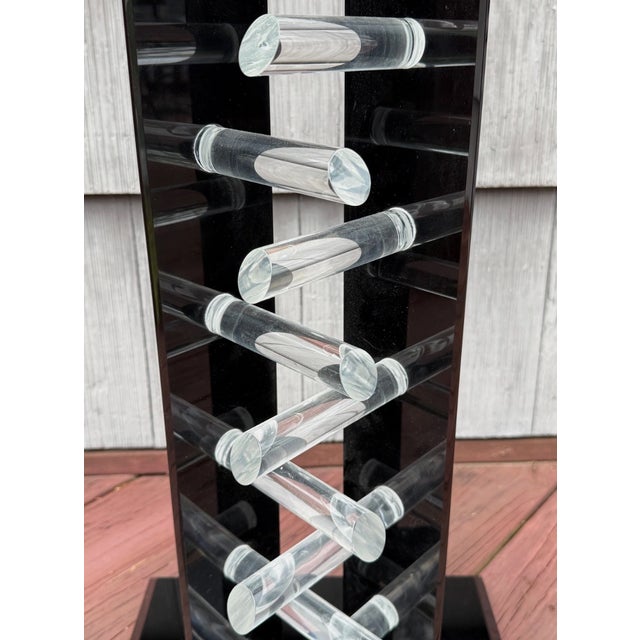 Shlomi Haziza (Israel B1969) Lucite Acrylic MCM Art Sculpture Pedestal Table 36" For Sale In Philadelphia - Image 6 of 15