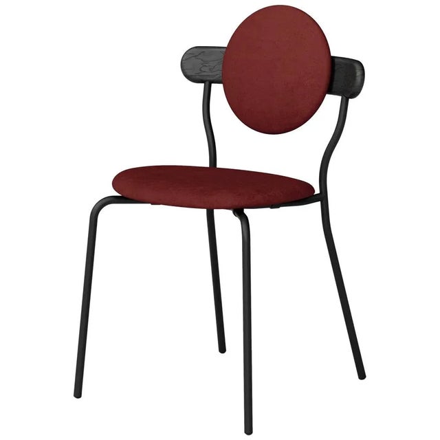 Set of 2 Upholstered "Planet" chair - Jean-Baptiste Souletie Dimensions: 46.7 W x 46 D x 80.7 H cm Materials: Black...