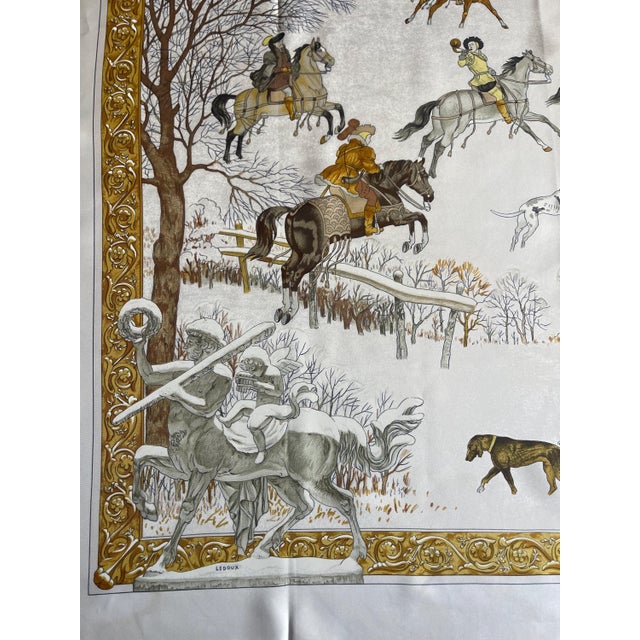 Hermès Hermès L’hiver Silk Scarf Design Philippe Ledoux 1997 For Sale - Image 4 of 7