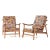 Mid-Century Modern John Wisner for Ficks Reed Mid Century Brass and Rattan Pagoda Lounge Chairs - Pair For Sale - Image 3 of 12
