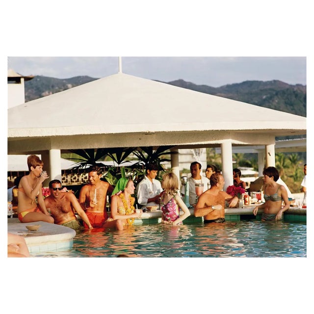 Slim Aarons, Racquet Club Pool, Estate Stamped Photographic Print, 1968 / 2020s For Sale