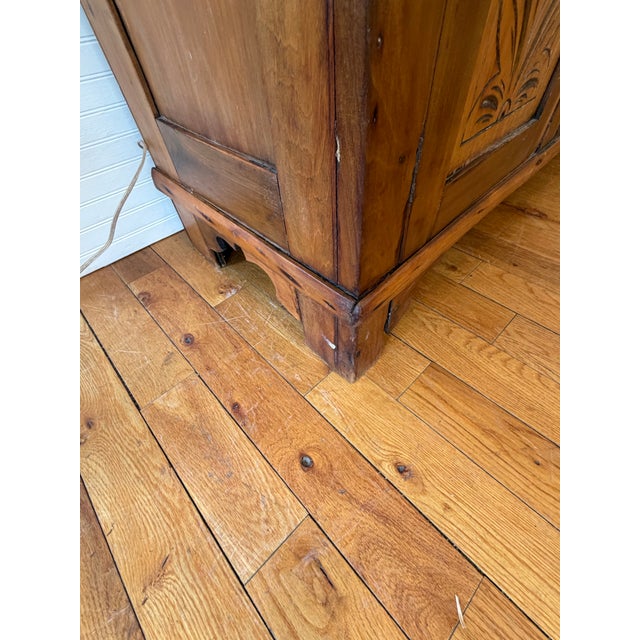 Antique 1890’s Art Nouveau Carved Oak Side Board Buffet For Sale In Boston - Image 6 of 11
