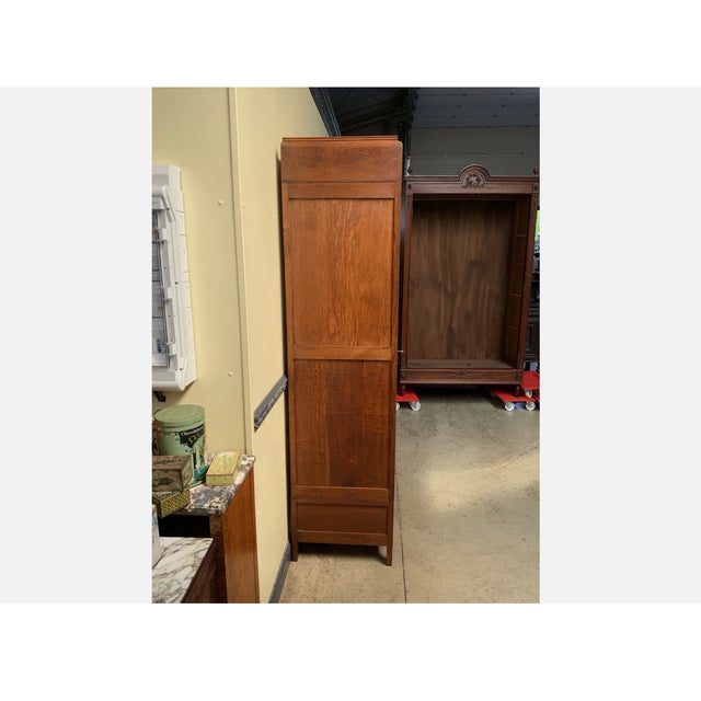 Wood Antique Art Nouveau Linen Wardrobe, 1910 For Sale - Image 7 of 8