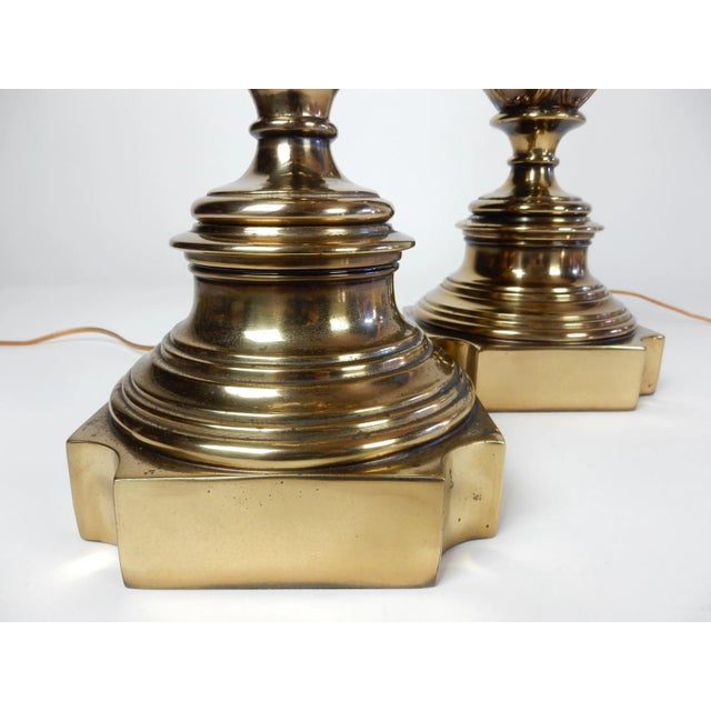 Maison Jansen 1960's Hollywood Regency Brass Pineapple Table Lamps For Sale - Image 4 of 6