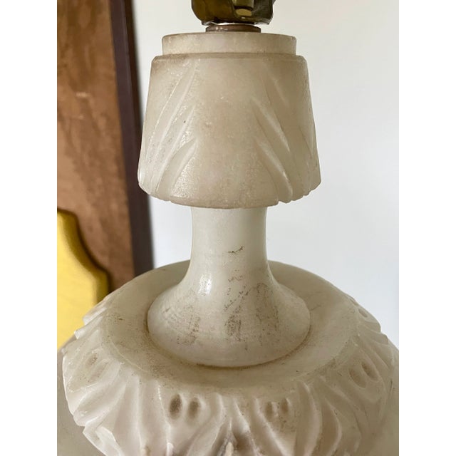 Mid 20th Century Mid 20th Century Large Carved Marble Lamp For Sale - Image 5 of 6