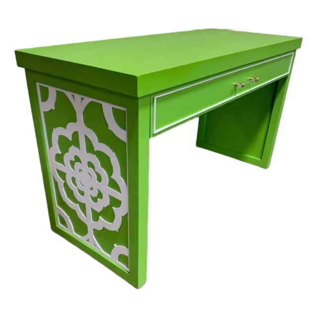 Vintage Coastal Chelsea House Shayla Copas Green Vanity Desk For Sale