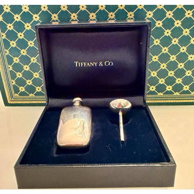 2010s Tiffany & Co. Miniature Sterling Silver Traveling Perfume Flask and Funnel Set, Monogrammed W. F. For Sale - Image 5 of 12
