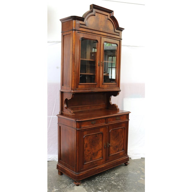 Brown Antique Cupboard in Walnut For Sale - Image 8 of 12