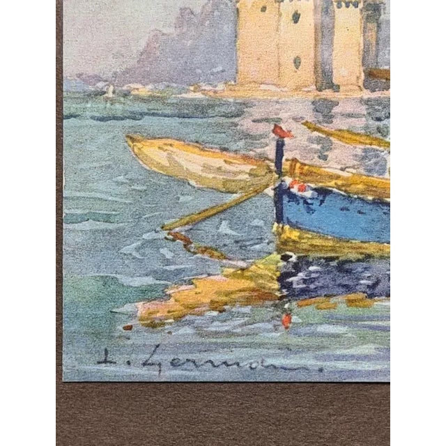 Louis Germain, Sainte-Marguerite, Lérins Islands, the Fort of the Man in the Iron Mask, 1920s, Watercolor For Sale - Image 3 of 11