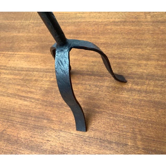 Mid-Century Modern Brutalist Wrought Iron Candleholders, 1960s, Set of 2 For Sale - Image 3 of 18