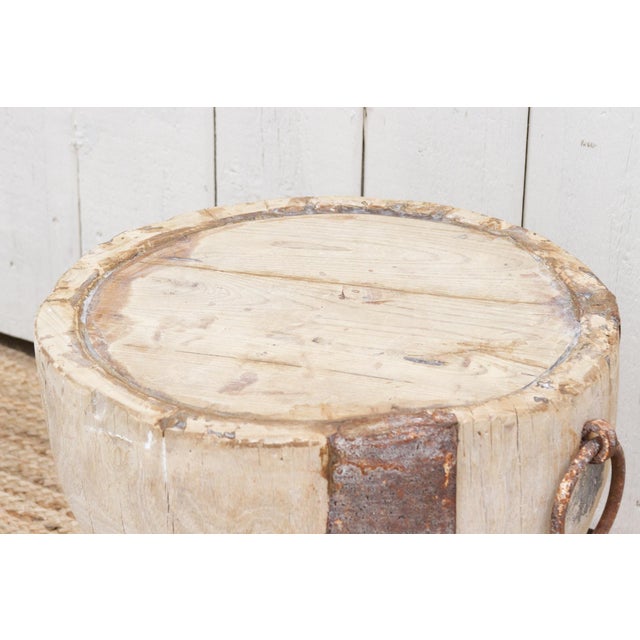 Antique Bleach Teak & Metal Side Table Chairish