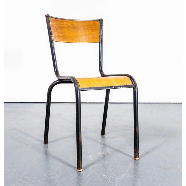 French Stacking 510 Dining Chairs with Black Frame from Mullca, 1960s, Set of 4 For Sale - Image 12 of 18