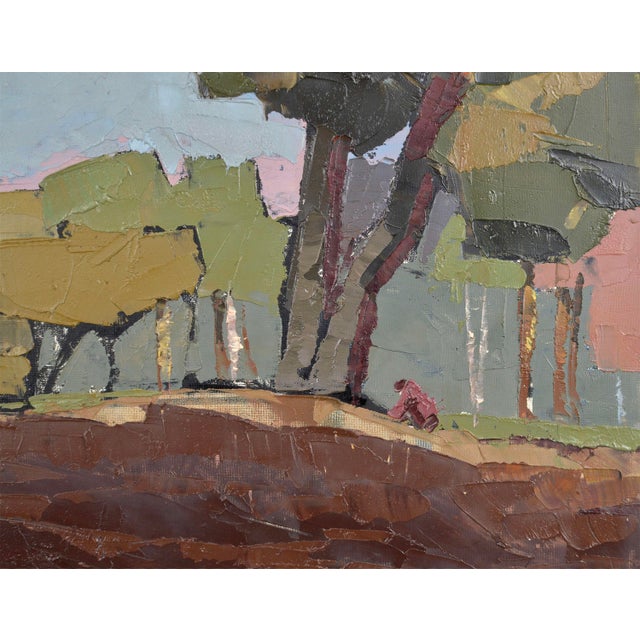 Alberts Goltjakovs, Mushroom Picker, 1960s, Oil Painting on Board, in Good conditions. Designed 1960 to 1969 I have...