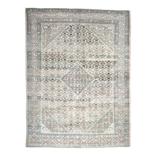 1970s Vintage Persian Handmade Wool Cotton Light Brown Area Rug For Sale