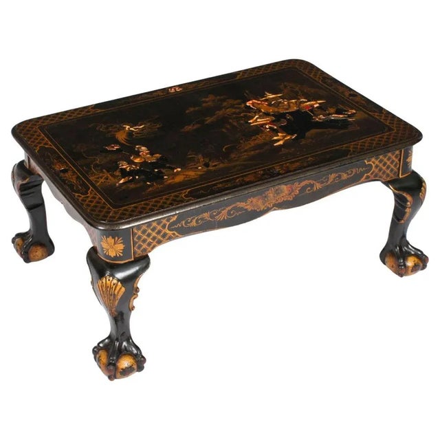 Vintage Black Lacquered Chinoiserie Coffee Table, 1950s For Sale - Image 16 of 16