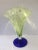 Blenko Art Glass Art Deco Fan Shape Two Tone Color of Deep Sapphire Blue & Light Green Vase For Sale - Image 11 of 13