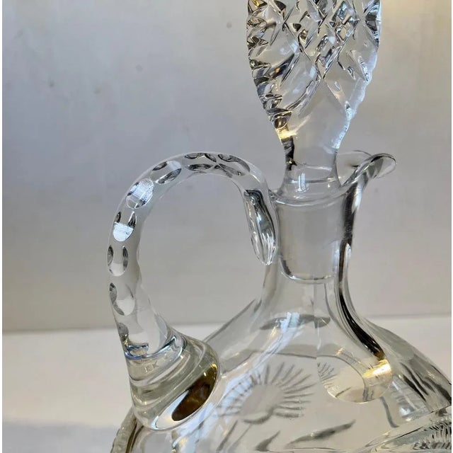 Glass French Cut Crystal Decanter from Cristal De Lorraine, 1950s For Sale - Image 7 of 13