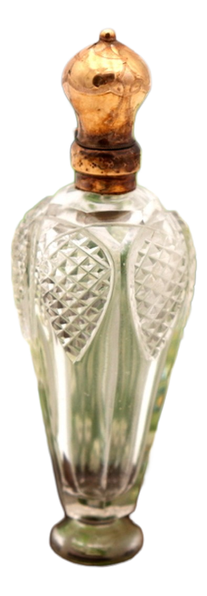 Glass Perfume Bottle with Gold Lid