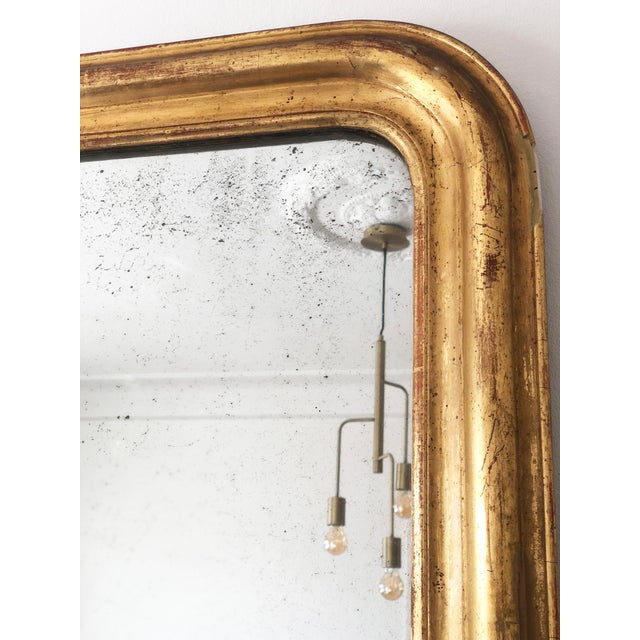 Wood Large Antique French Louis Philippe Giltwood Mirror, Late 19th Century For Sale - Image 7 of 10