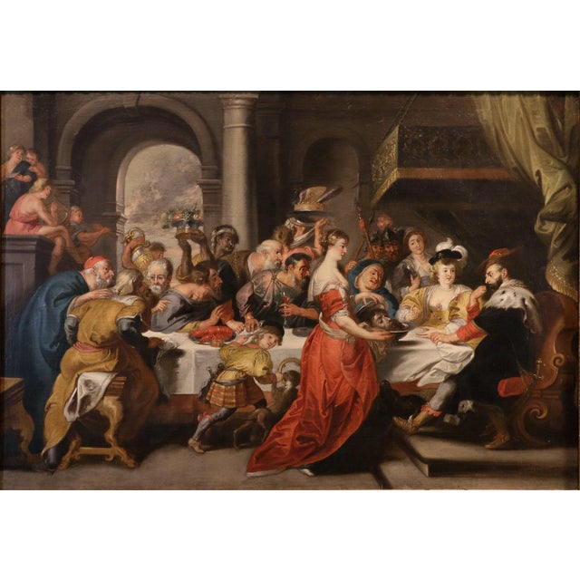 Workshop of Peter Paul Rubens, Banquet of Herod, 1650, Oil on Canvas For Sale - Image 15 of 15